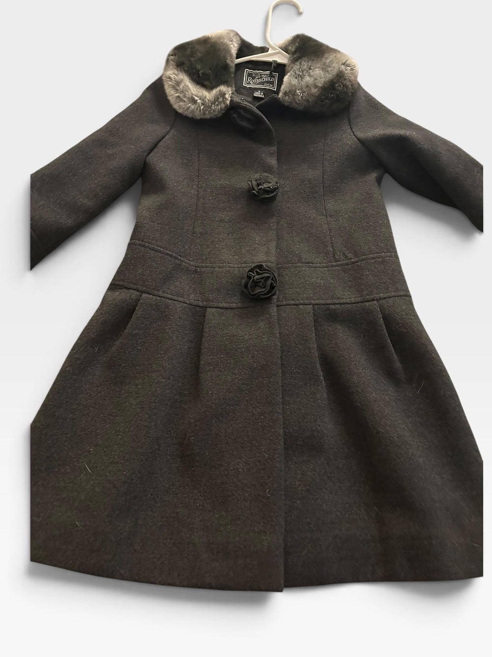 Rothchild Girls' size 5 Coat with Faux Fur Collar